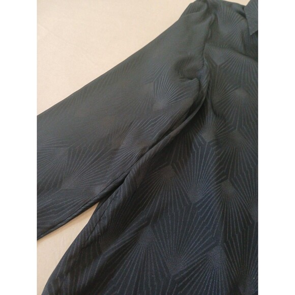 Rumours Womens S Button Up Blouse Top Shirt Black Art Deco Whimsigoth - Picture 3 of 8